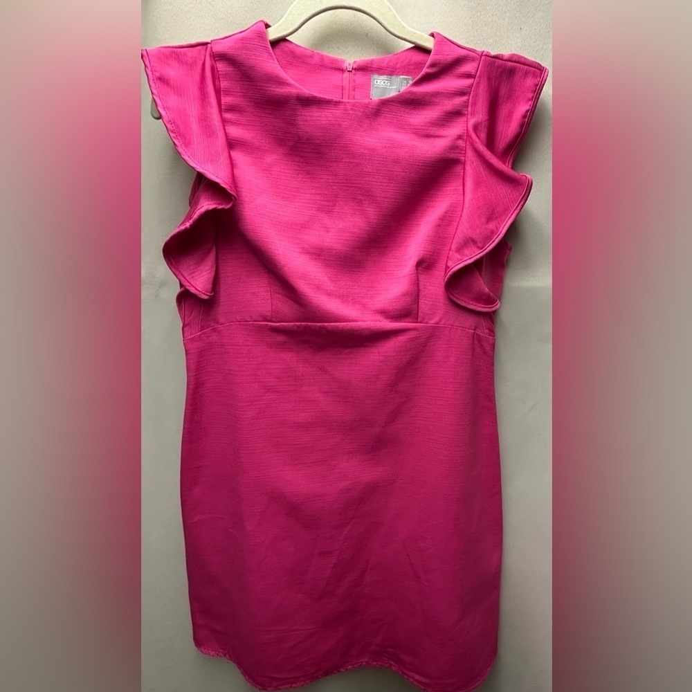 ASOS Hot Pink Ruffled Sleeve Size 8 - Picture 2 of 4